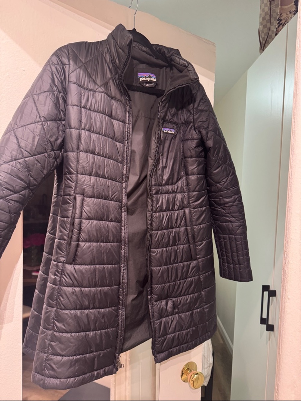 Patagonia Black Quilted Long Puffer Jacket